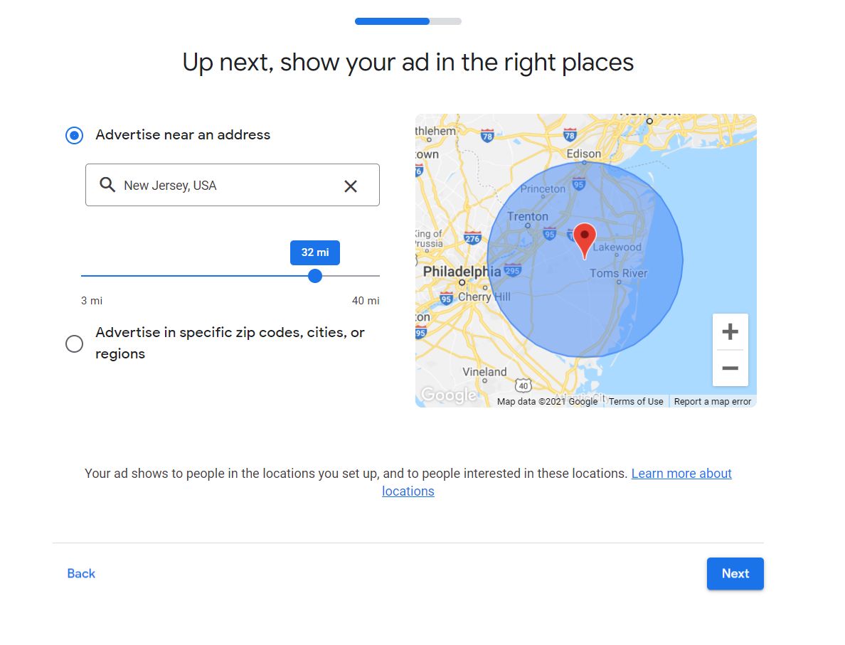 Setting location for Smart Campaign